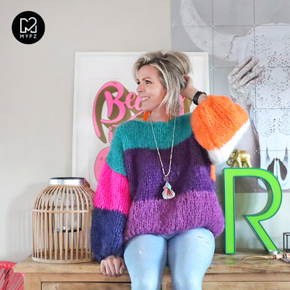 Knit pattern – MYPZ basic chunky mohair pullover Mila No15 (ENG-NL-DE-FR-ES)
