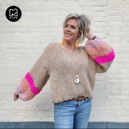 MYPZ Basic Light Mohair v-neck Pullover Beach no10