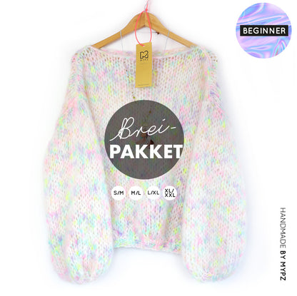 Knitting Kit – MYPZ Basic Chunky Pullover Happy Mess No15 (ENG-NL)