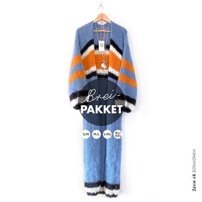 MYPZ breipakket lang mohair vest cool blue no10