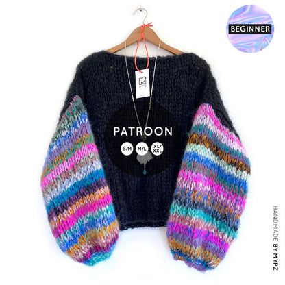 Knit pattern – MYPZ basic chunky mohair pullover Gaudy NO.15 for beginners (ENG-NL-DE)