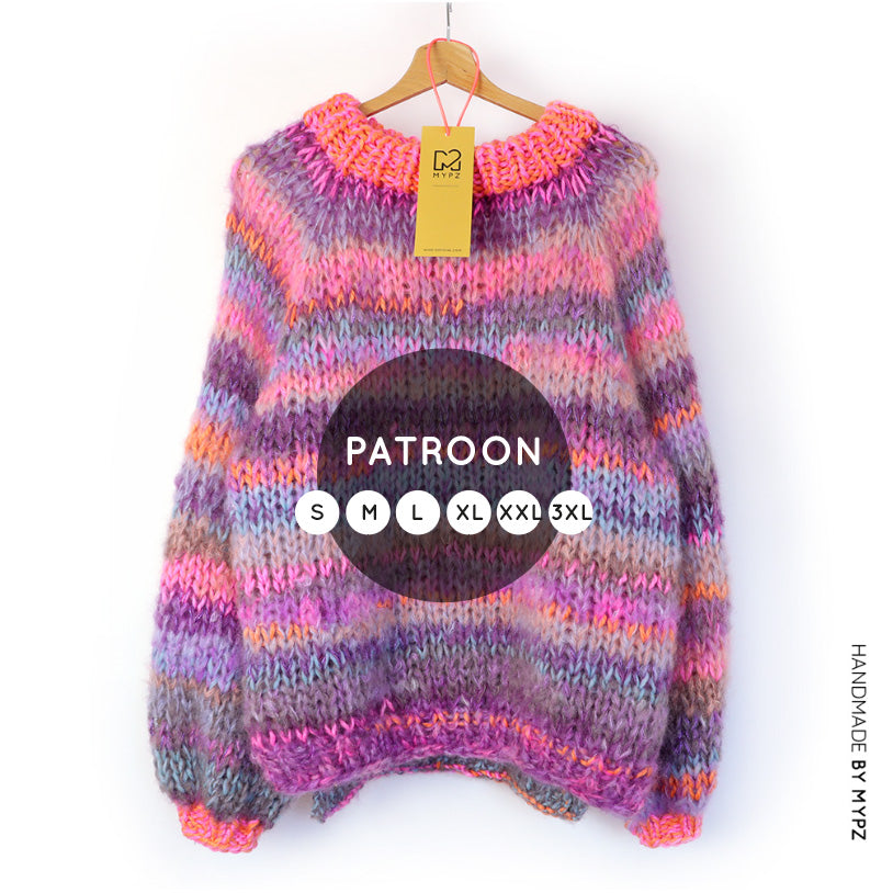 Knit pattern – MYPZ chunky top-down mohair pullover Majestic No.15 (ENG-NL)