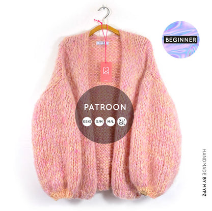 MYPZ breipatroon mohair cardigan milky no15