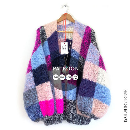 MYPZ breipatroon patchwork pullover Blue no9
