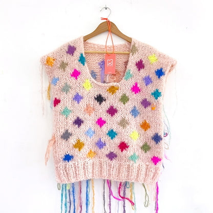 MYPZ chunky mohair dots pullover with hoodie NO9