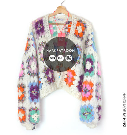 Patrón de ganchillo - MYPZ Granny chaqueta bomber cuadrada Off White (ENG-NL-ES)