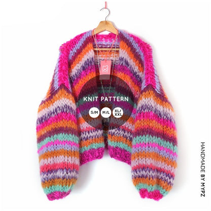 MYPZ knitting pattern short chunky mohair cardigan Lavie no15