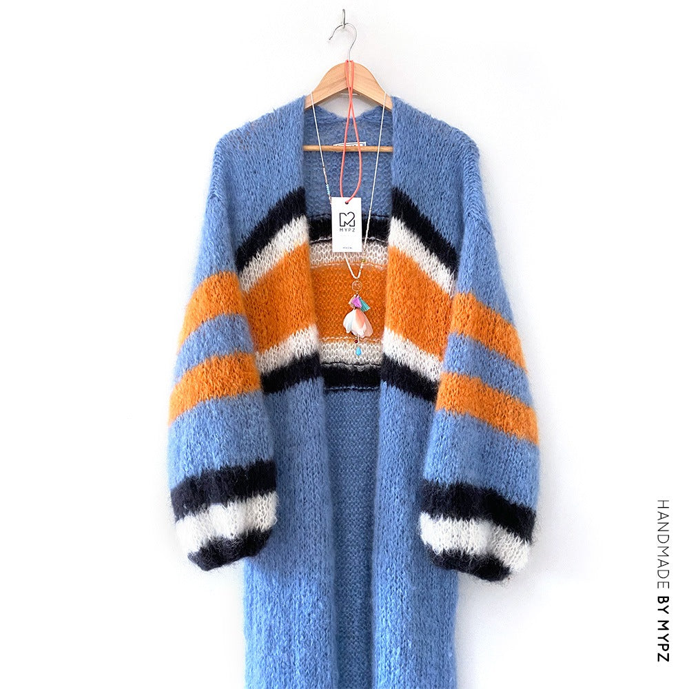 MYPZ long mohair cardigan cool blue no10