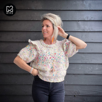 Knitting Kit – MYPZ top-down ruffle sweater Alpaca Beads No6 (ENG-NL)