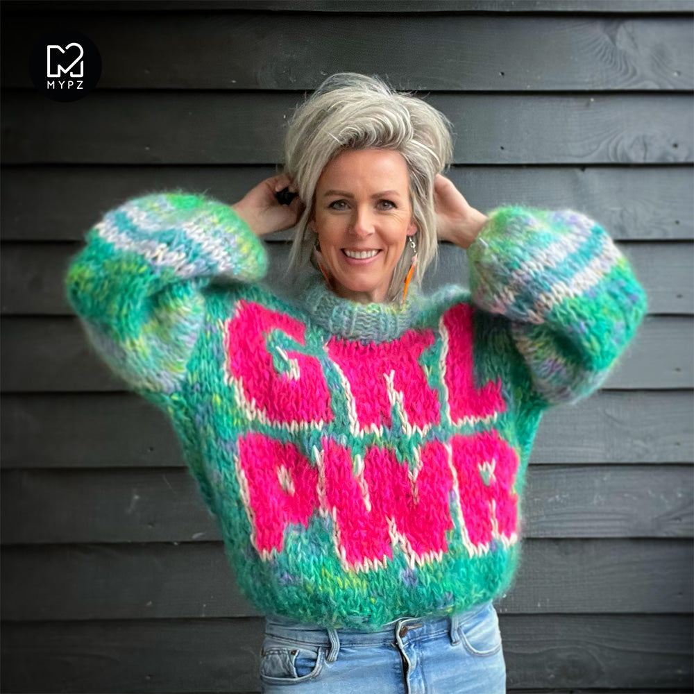 Chunky Mohair Pullover Girl Power!