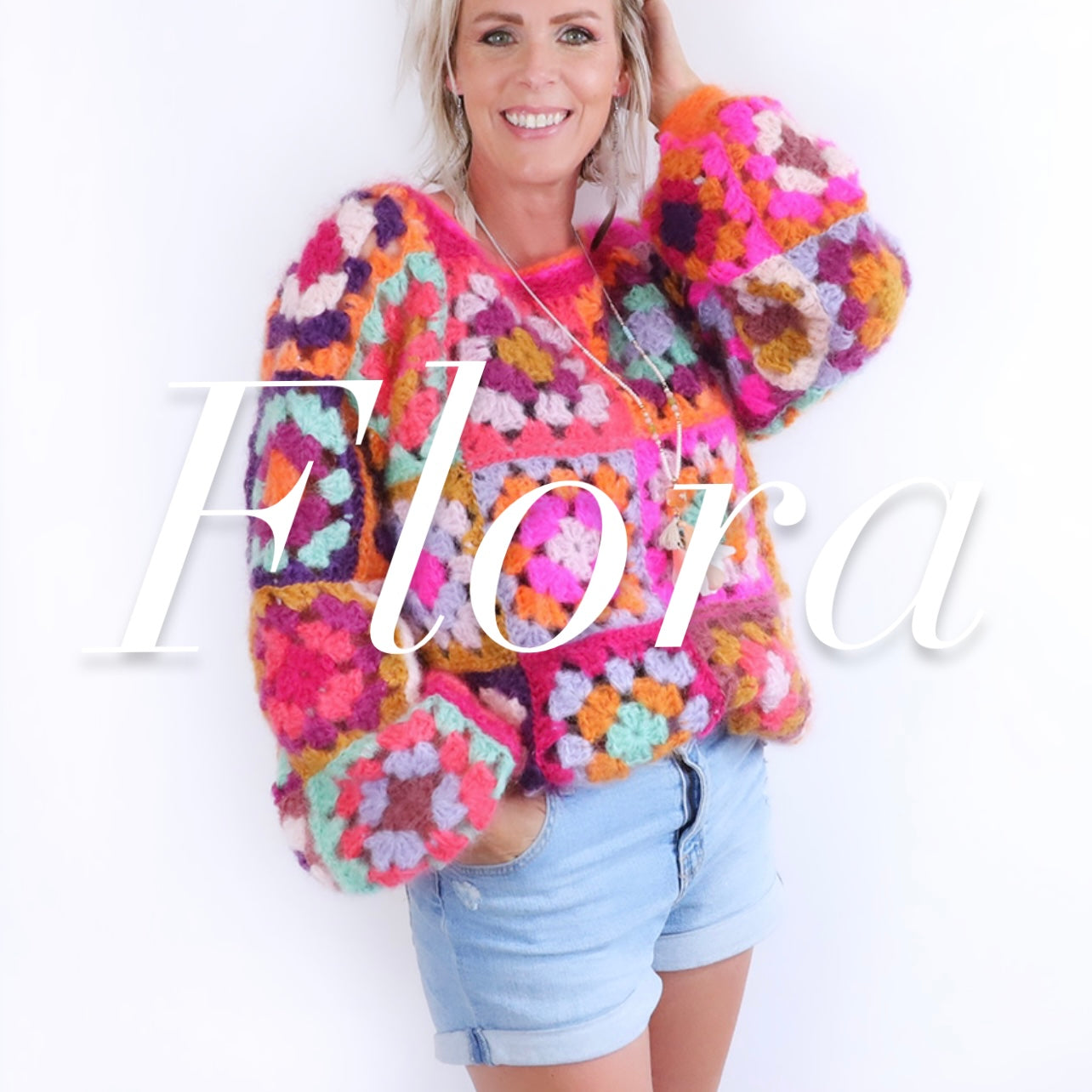 Crochet kit - MYPZ Granny square Mohair pullover Flora (ENG-NL)